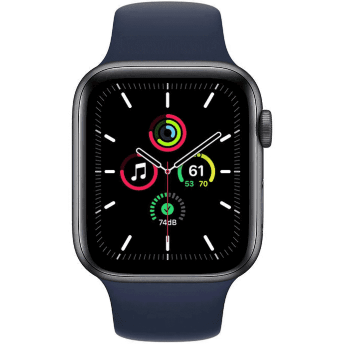Смарт-годинник Apple Watch SE GPS 44mm Space Gray Aluminum Case w. Deep Navy Sport B. (MYE32)