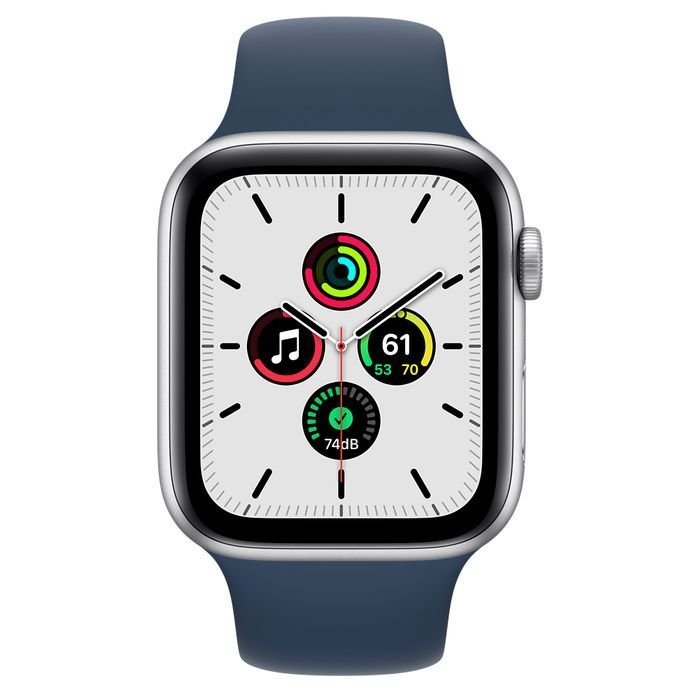 Смарт-часы Apple Watch SE GPS 44mm Silver Aluminum Case w. Abyss Blue S. Band (MKQ43)
