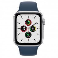 Смарт-часы Apple Watch SE GPS 44mm Silver Aluminum Case w. Abyss Blue S. Band (MKQ43) 