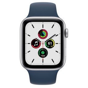 Смарт-годинник Apple Watch SE GPS 44mm Silver Aluminum Case w. Abyss Blue S. Band (MKQ43)