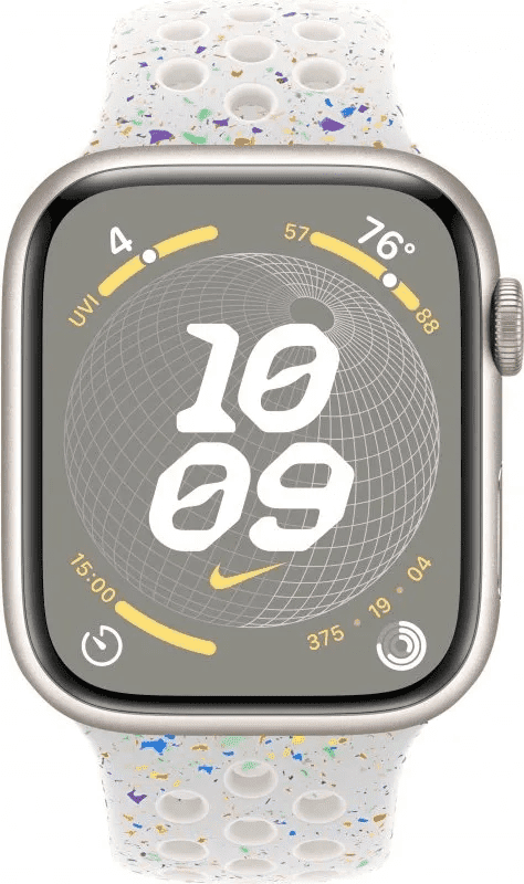 Смарт-часы Apple Watch Series 9 GPS 45mm Starlight Alu. Case w. Pure Pl. Nike S. Band - M/L (MR9P3+MUV13)  Фото №0