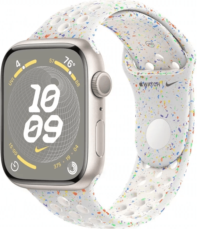 Смарт-часы Apple Watch Series 9 GPS 45mm Starlight Alu. Case w. Pure Pl. Nike S. Band - M/L (MR9P3+MUV13)  Фото №0