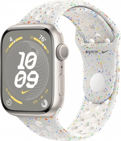 Смарт-часы Apple Watch Series 9 GPS 45mm Starlight Alu. Case w. Pure Pl. Nike S. Band - M/L (MR9P3+MUV13)  Фото №0