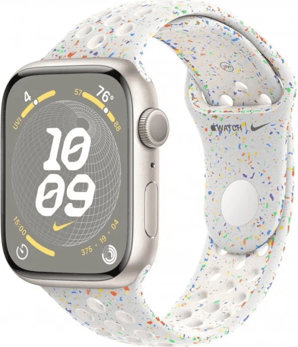 Смарт-часы Apple Watch Series 9 GPS 45mm Starlight Alu. Case w. Pure Pl. Nike S. Band - M/L (MR9P3+MUV13)  Фото №0