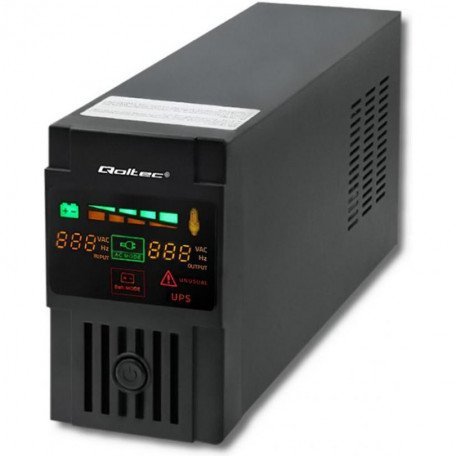 Линейно-интерактивный ИБП Qoltec Uninterruptible power supply MONOLITH 800VA 480W LCD USB (53952)