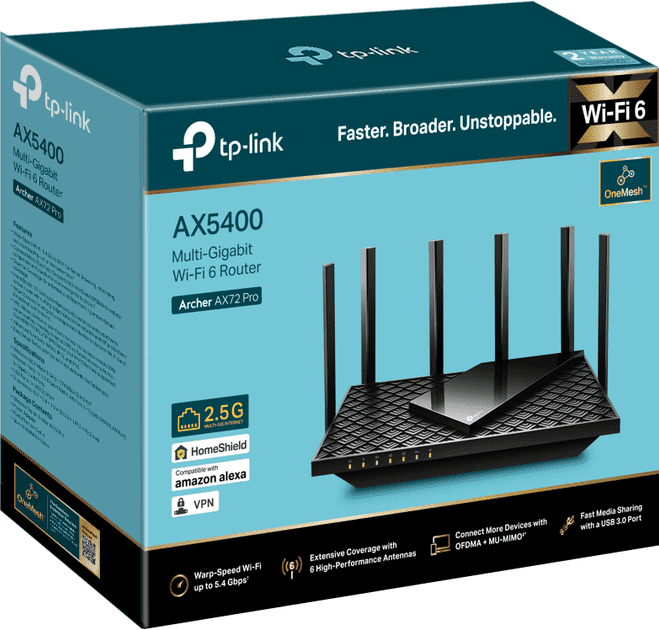 Бездротовий маршрутизатор (роутер) TP-Link Archer AX72 Pro  Фото №3