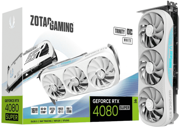 Видеокарта Zotac GAMING GeForce RTX 4080 SUPER Trinity OC White Edition 16GB (ZT-D40820Q-10P)  Фото №0