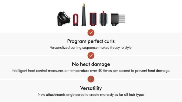 Мультистайлер Dyson Airwrap i.d. multi-styler and driver Curly+Coily Red Velvet/Gold (596928-01)  Фото №2
