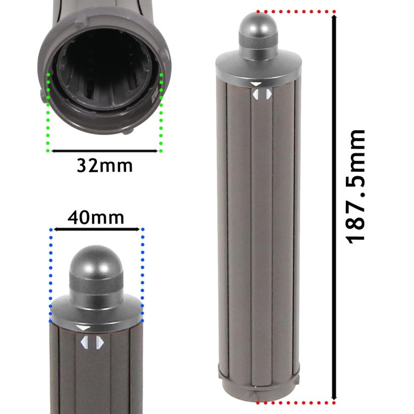 Насадка Dyson Airwrap Long Barrel 40mm Iron/Nickel (971889-08)  Фото №5