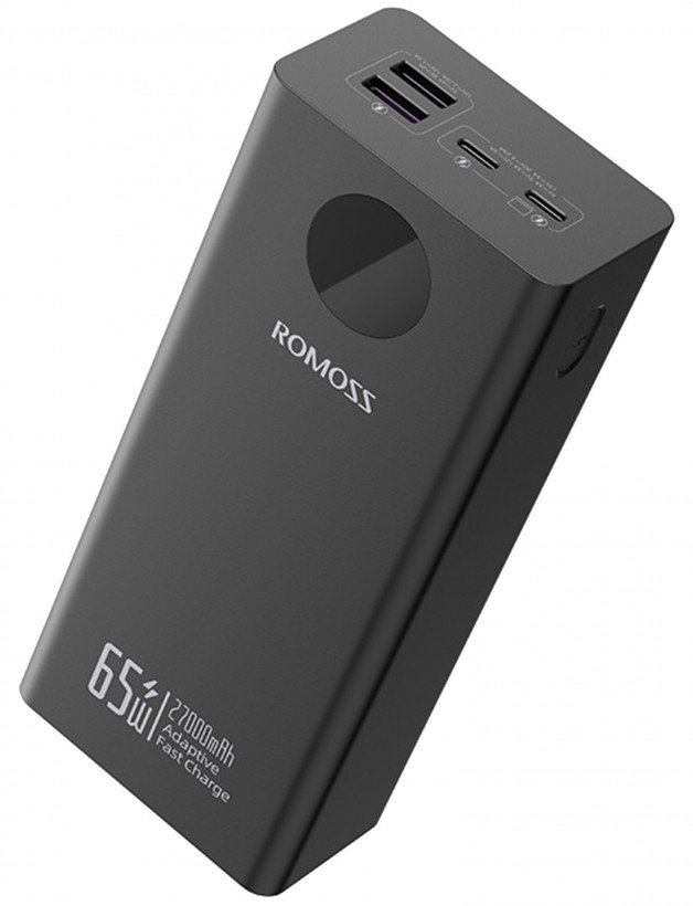 Зовнішній акумулятор (павербанк) Romoss PEA27S Pro 27000 mAh 65W Black (PEA27-282)  Фото №1