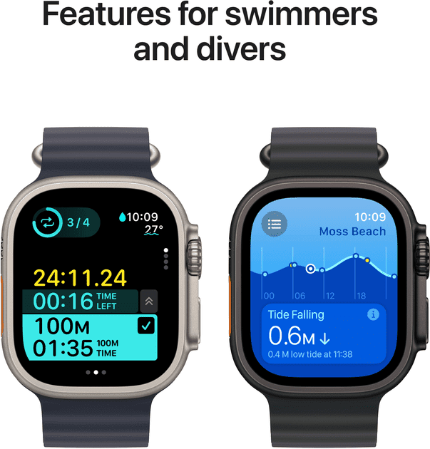 Смарт-годинник Apple Watch Ultra 2 GPS + Cellular 49mm Natural Titan. Case w. Blue Trail Loop - S/M (MX4J3)  Фото №3