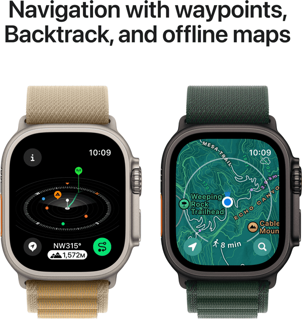 Смарт-годинник Apple Watch Ultra 2 GPS + Cellular 49mm Natural Titan. Case w. Blue Trail Loop - S/M (MX4J3)  Фото №4