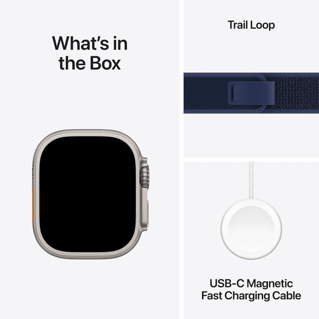 Смарт-годинник Apple Watch Ultra 2 GPS + Cellular 49mm Natural Titan. Case w. Blue Trail Loop - S/M (MX4J3)  Фото №7