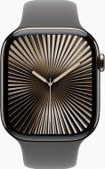 Смарт-годинник Apple Watch Series 10 GPS + Cellular 46mm Natural Titanium Case w. Stone Grey Sport Band - S/M (MWY93)