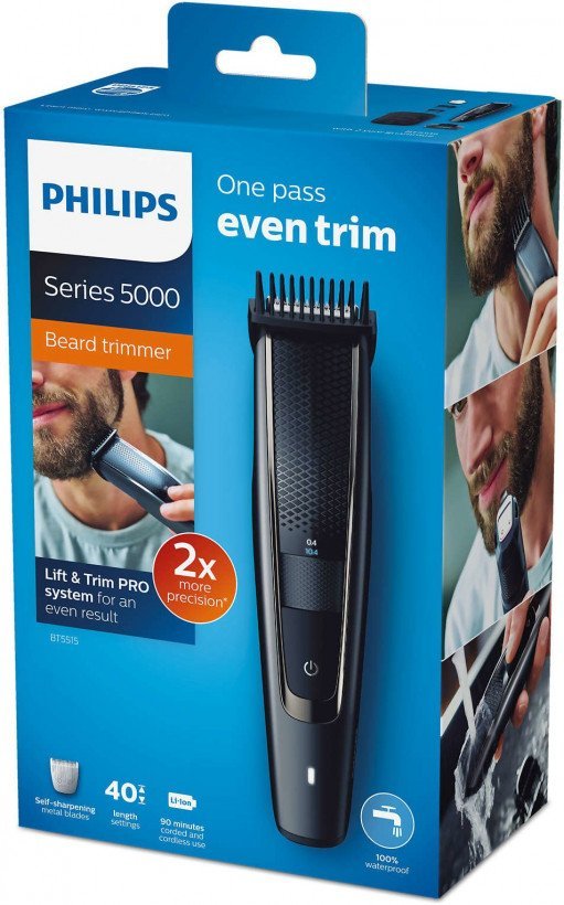 Триммер для бороды и усов Philips Beardtrimmer series 5000 BT5515/15  Фото №0