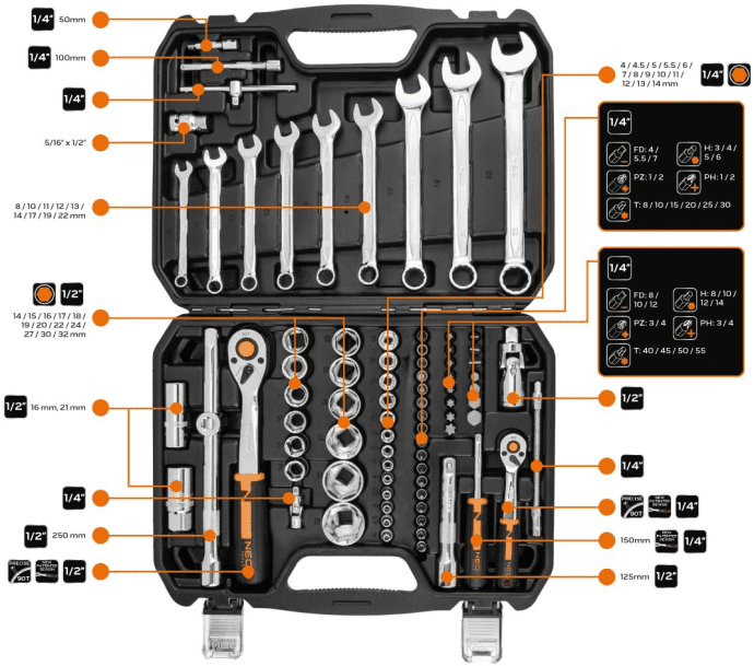 Набор торцевых головок с трещоткой NEO Tools 10-059  Фото №9