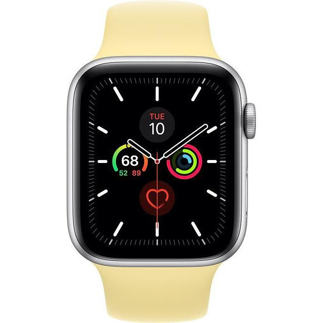 Смарт-годинник Apple Watch Series 5 GPS 44mm Silver Aluminum w. Lemon Cream (MWT32)
