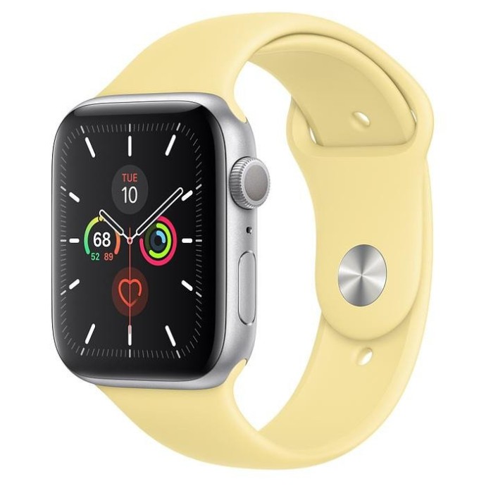 Смарт-годинник Apple Watch Series 5 GPS 44mm Silver Aluminum w. Lemon Cream (MWT32)  Фото №0
