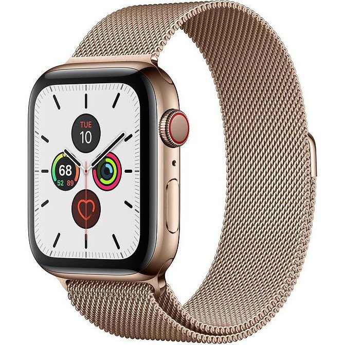 Смарт-часы Apple Watch Series 5 LTE 44mm Gold Steel w. Gold Milanese Loop - Gold Steel (MWW62/MWWJ2)  Фото №0