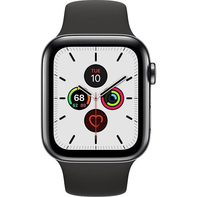 Смарт-часы Apple Watch Series 5 LTE 44mm Space Black Steel w. Black b.- Space Black Steel (MWW72/MWWK2