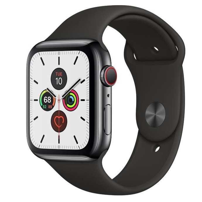 Смарт-часы Apple Watch Series 5 LTE 44mm Space Black Steel w. Black b.- Space Black Steel (MWW72/MWWK2  Фото №0