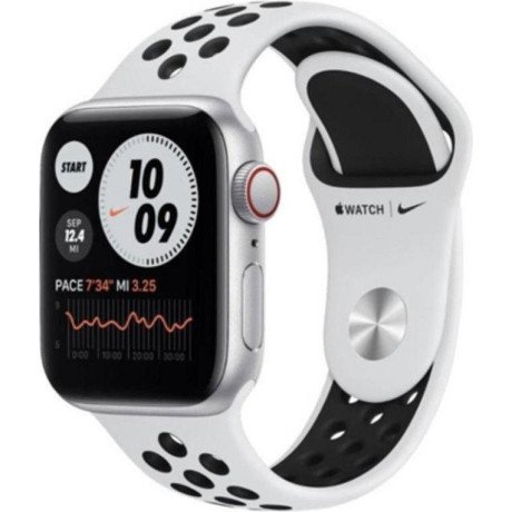 Смарт-часы Apple Watch Nike SE GPS + Cellular 40mm Silver Aluminum Case w. Pure Platinum/Black Nike Sport B. (MYYR2/MYYW2)  Фото №1