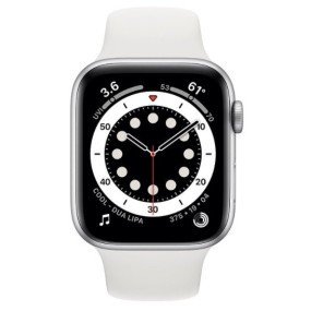 Смарт-часы Apple Watch Series 6 GPS 44mm Silver Aluminum Case w. White Sport B. (M00D3)