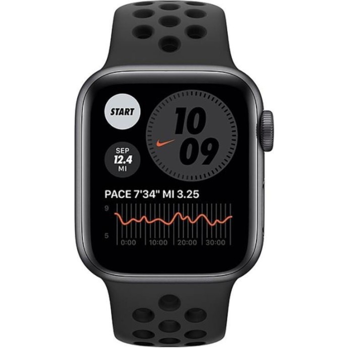 Смарт-часы Apple Watch Nike Series 6 GPS 44mm Space Gray Aluminum Case w. Anthracite/Black Nike Sport B. (MG173)