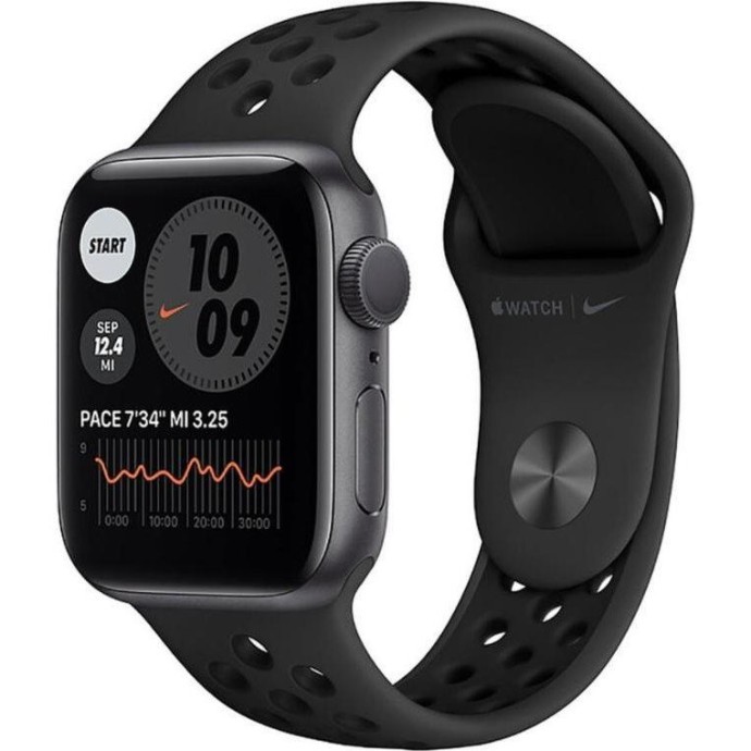 Смарт-часы Apple Watch Nike Series 6 GPS 44mm Space Gray Aluminum Case w. Anthracite/Black Nike Sport B. (MG173)  Фото №0