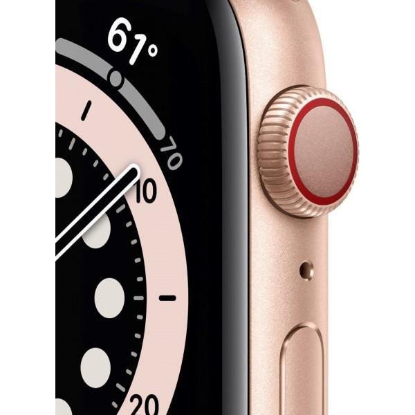 Смарт-часы Apple Watch Series 6 GPS + Cellular 44mm Gold Aluminum Case with Pink Sand Sport Band (M07G3)  Фото №1