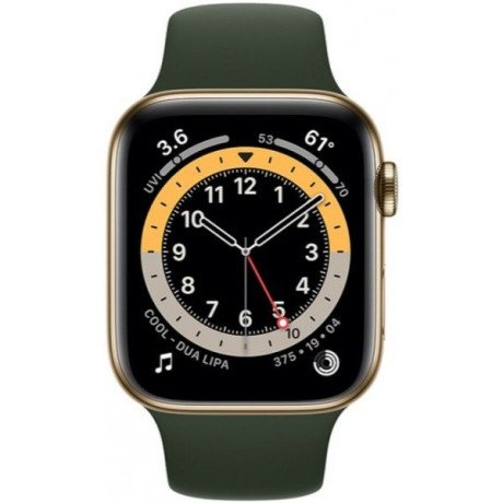 Смарт-часы Apple Watch Series 6 GPS + Cellular 40mm Gold Stainless Steel Case w. Cyprus Green Sport B. (M02W3)