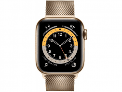 Смарт-годинник Apple Watch Series 6 GPS + Cellular 44mm Gold Stainless Steel Case w. Gold Milanese L. (M07P3)