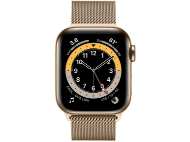 Смарт-годинник Apple Watch Series 6 GPS + Cellular 44mm Gold Stainless Steel Case w. Gold Milanese L. (M07P3)