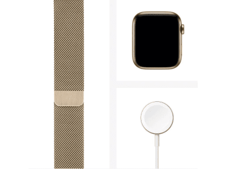 Смарт-годинник Apple Watch Series 6 GPS + Cellular 44mm Gold Stainless Steel Case w. Gold Milanese L. (M07P3)  Фото №1