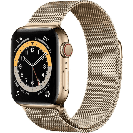 Смарт-годинник Apple Watch Series 6 GPS + Cellular 44mm Gold Stainless Steel Case w. Gold Milanese L. (M07P3)  Фото №3