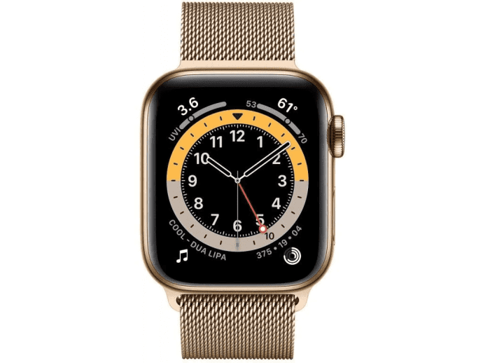 Смарт-годинник Apple Watch Series 6 GPS + Cellular 44mm Gold Stainless Steel Case w. Gold Milanese L. (M07P3)