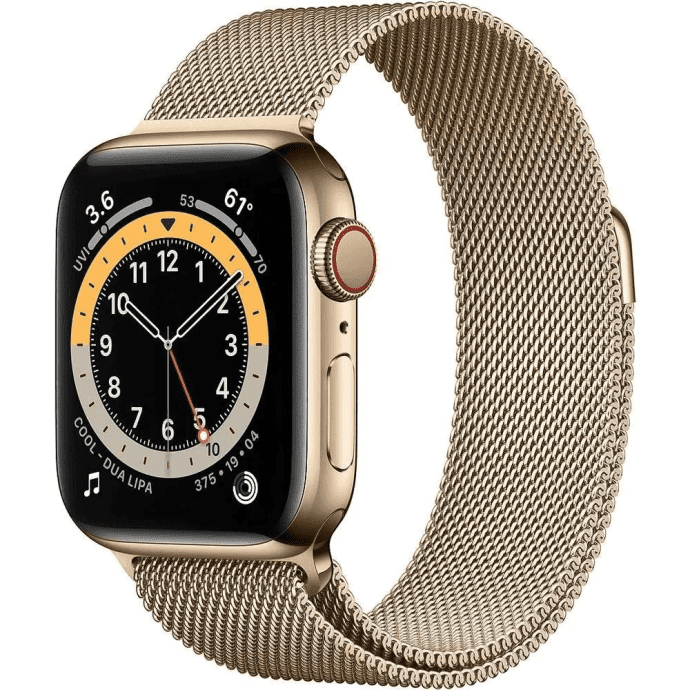Смарт-годинник Apple Watch Series 6 GPS + Cellular 44mm Gold Stainless Steel Case w. Gold Milanese L. (M07P3)  Фото №3