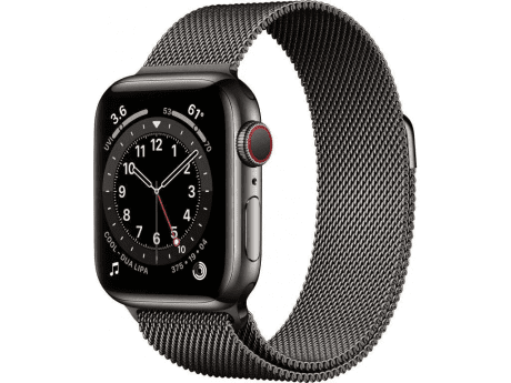 Смарт-часы Apple Watch Series 6 GPS + Cellular 44mm Graphite Stainless Steel Case w. Graphite Milanese L. (M07R3)  Фото №1