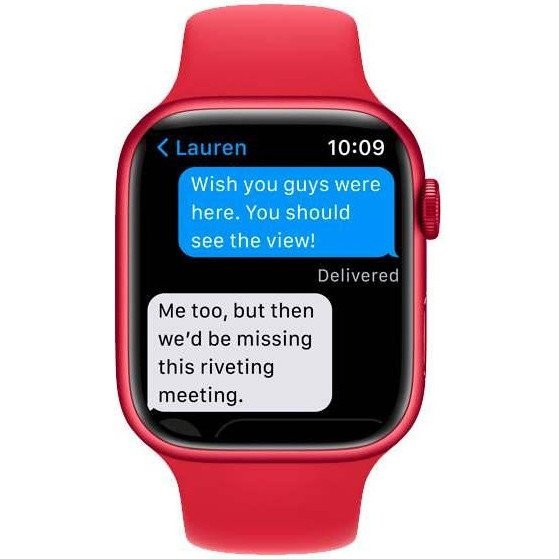 Смарт-часы Apple Watch Series 7 GPS 45mm PRODUCT RED Aluminum Case With PRODUCT RED Sport Band (MKN93)
