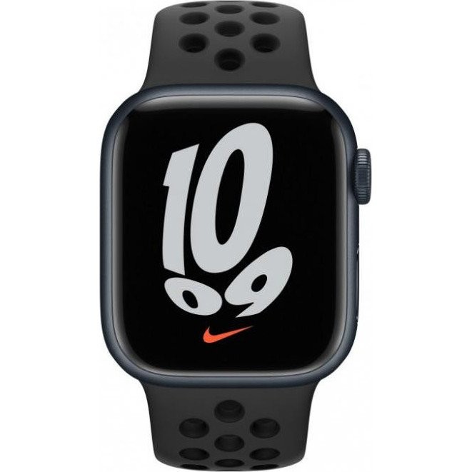 Смарт-годинник Apple Watch Nike Series 7 LTE 41mm Midnight Aluminum Case w. Anth./Black Nike S. Band (MKHM3)