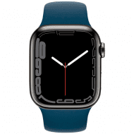 Смарт-годинник Apple Watch Series 7 GPS + Cellular 41mm Graphite S. Steel Case w. Abyss Blue S. Band (MKHJ3)