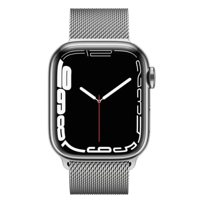 Смарт-годинник Apple Watch Series 7 GPS + Cellular 41mm Silver Stainless Steel Case with Silver Milanese Loop (MKHF3)