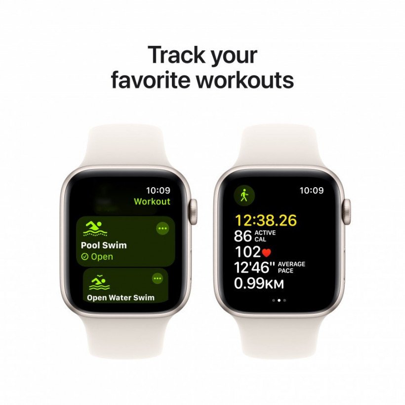 Смарт-годинник Apple Watch SE 2 GPS 44mm Starlight Alu. Case w. Starlight Sport Band - S/M (MXEU3)  Фото №1