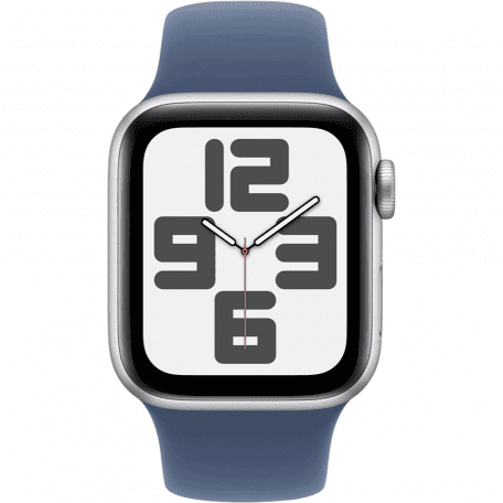 Смарт-часы Apple Watch SE 2 GPS 44mm Silver Aluminium Case w. Denim Sport Band - S/M (MXEQ3)  Фото №0