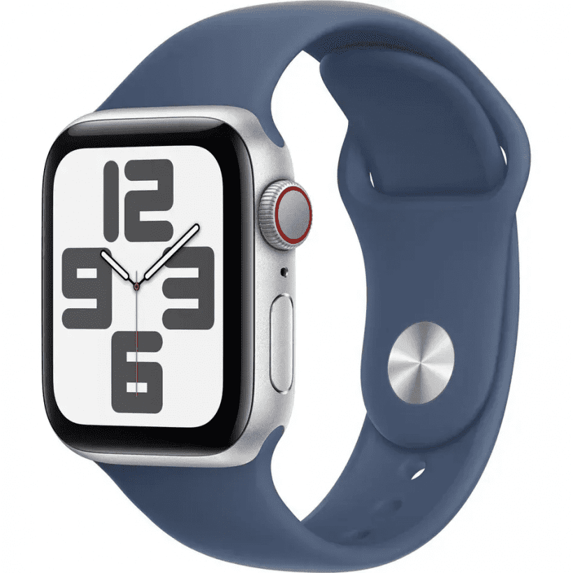 Смарт-годинник Apple Watch SE 2 GPS + Cellular 40mm Silver Aluminum Case with Denim Sport Band - S/M (MXFV3, MXGF3)  Фото №0