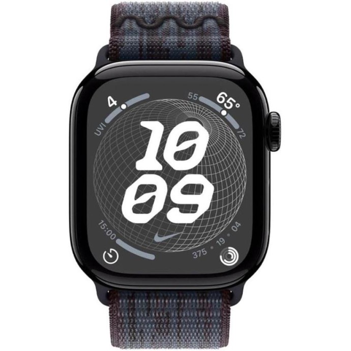 Смарт-часы Apple Watch Series 10 GPS 46mm Jet Black Alu. Case w. BlackBlue Nike Sport Loop (MWX13+MYJD3)