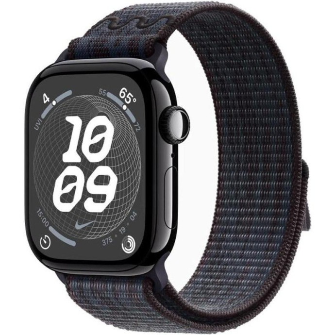 Смарт-часы Apple Watch Series 10 GPS 46mm Jet Black Alu. Case w. BlackBlue Nike Sport Loop (MWX13+MYJD3)  Фото №0