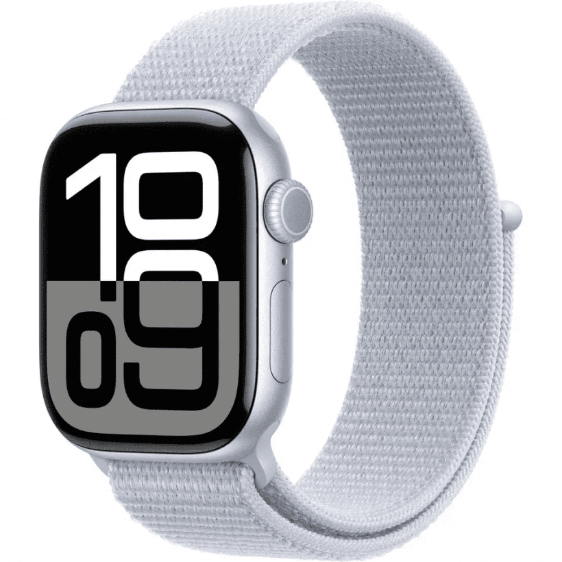 Смарт-годинник Apple Watch Series 10 GPS + Cellular 42mm Silver Aluminum Case w. Blue Cloud S. Loop (MWX53)  Фото №0