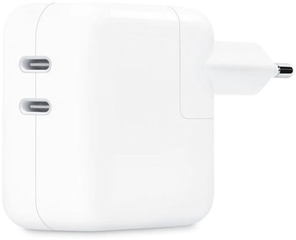 Мережевий зарядний пристрій Apple A2676 35W Dual USB-C White (MW2K3)  Фото №0