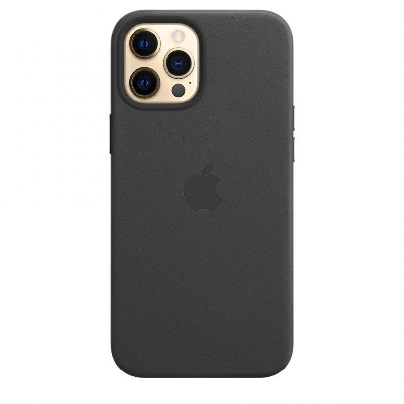 Чохол для смартфона Apple iPhone 12 Pro Max Leather Case with MagSafe - Black (MHKM3)  Фото №0